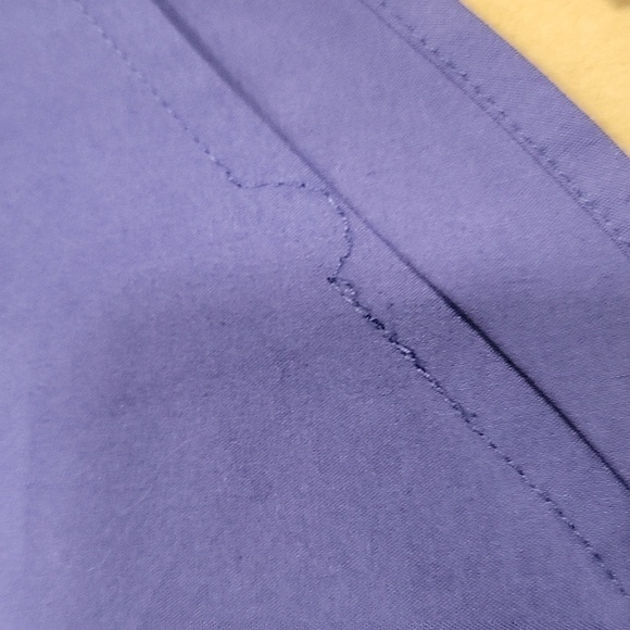 Tracy M, Eyelet Accent Fitted Button Down Blouse, Purplish Blue Color, NWT. - Picture 12 of 12